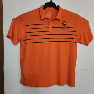 C95  Orange Performance Polo Shirt with OSU Cowboy‎ Mascot Graphic Mens 2XL